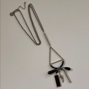 Elegant Silver and Black Pendant Necklace